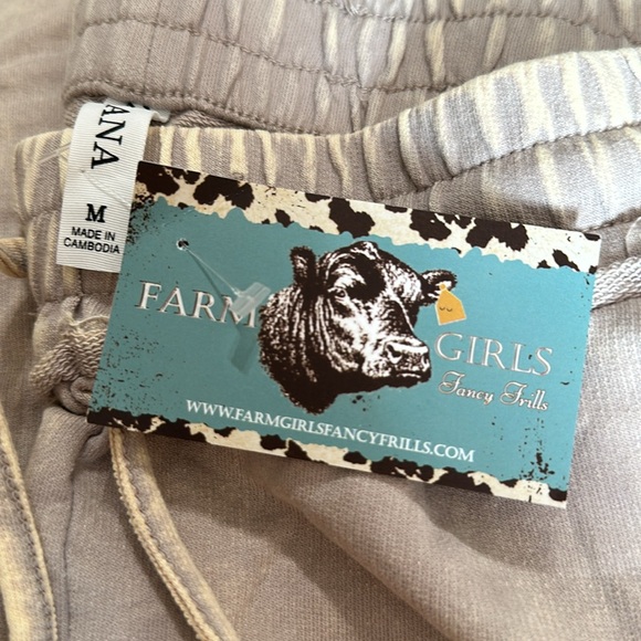 NWT ZENANA Ash Mocha Mineral Wash Terry Cloth Wide Leg Crop Pant Boho Size Med - Picture 10 of 10